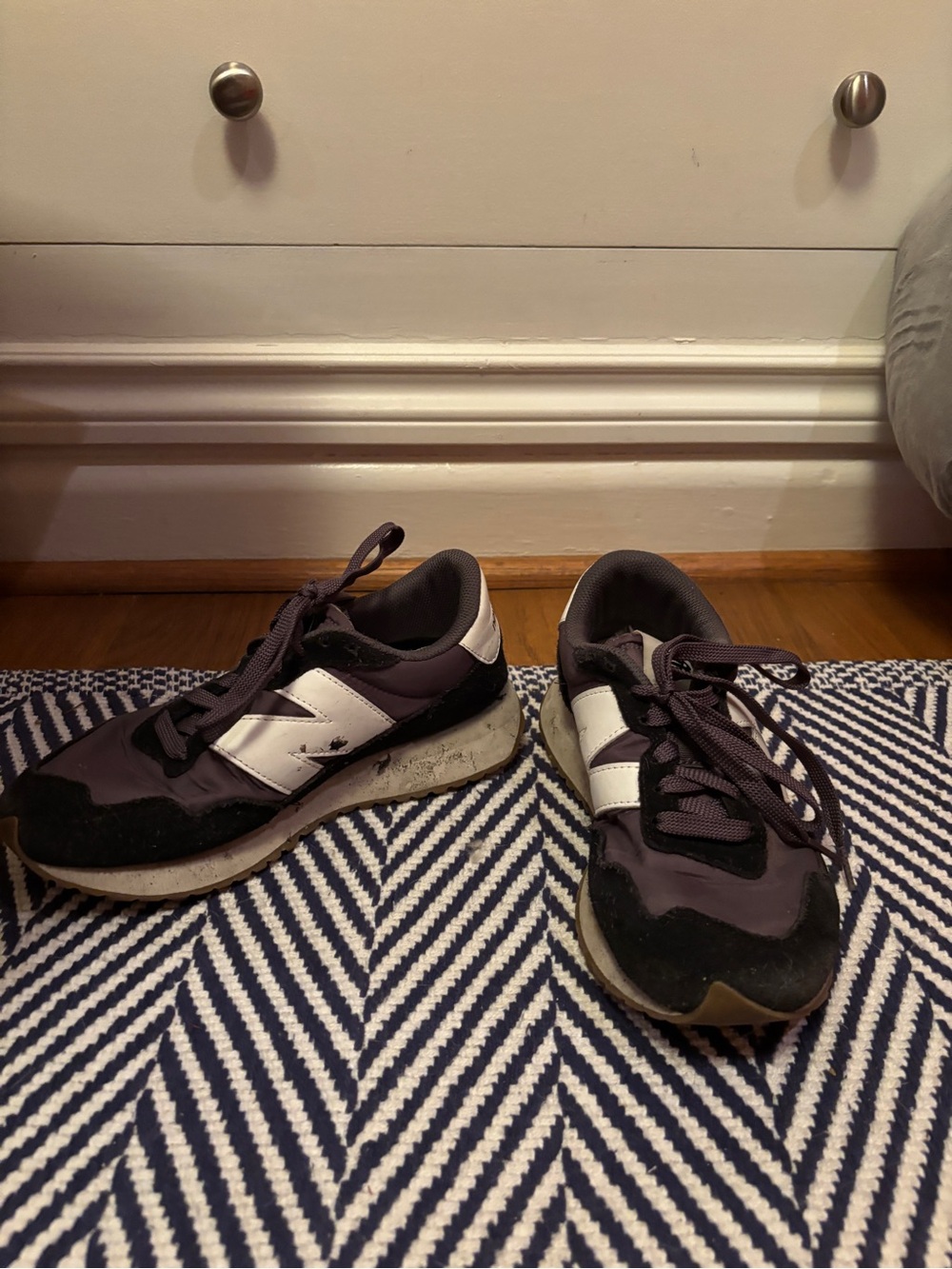 New Balance Sneakers in Charcoal Grey and White